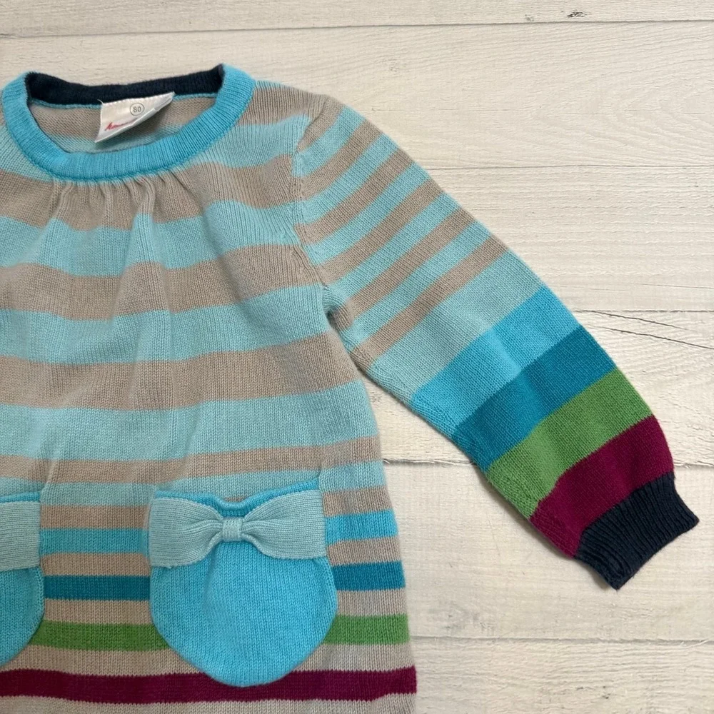 Hanna Andersson girls‎ cotton sweater dress size 80 18-24 months